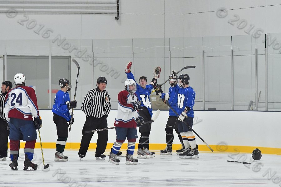 Wheaton College Men\'s Ice Hockey vs Middlesex Community College. - Photo By: KEITH NORDSTROM